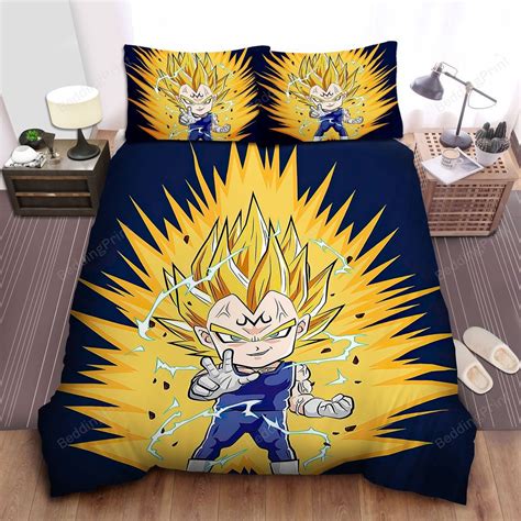 Dragon Ball Majin Vegeta Super Saiyan 2 In Chibi Character Bed Sheets