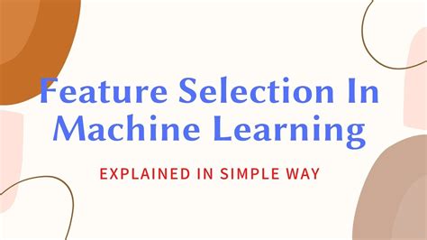 Lecture Feature Selection In Machine Learning Youtube