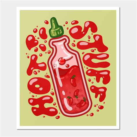 Hot Stuff Cute Sause By Nossikko Food Wall Art Hot Sauce Art