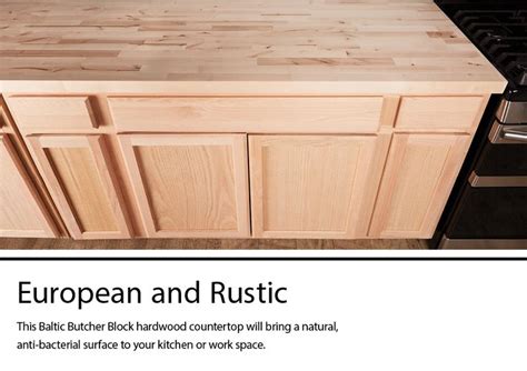 The Baltic Butcher Block 6 Ft Natural Straight Butcher Block Birch Kitchen Countertop