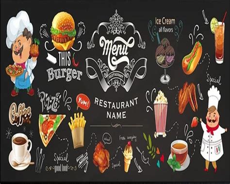 Beibehang Custom D Hand Painted Western Restaurant Fast Food