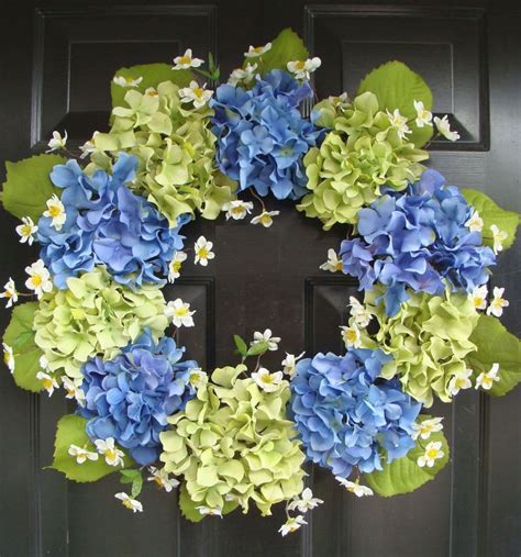 Hydrangea Spring Wreath Hydrangea Wreath Summer Wreaths Etsy