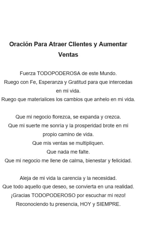 Oración Efectiva Para Atraer Clientes Aumentar Las Ventas