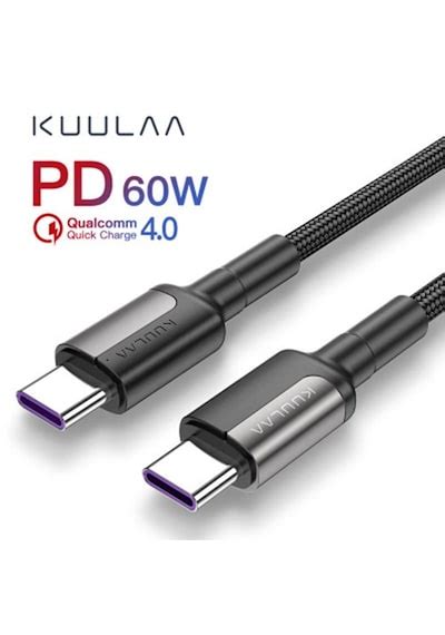 Kuulaa Type C Type C Pd 60W Qc4 0 Hızlı Şarj Ve Data Kablosu 1Me