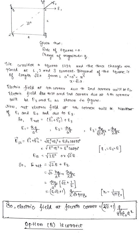 Three Charges Each Equal To Q Are Placed At The Three Corners Of A