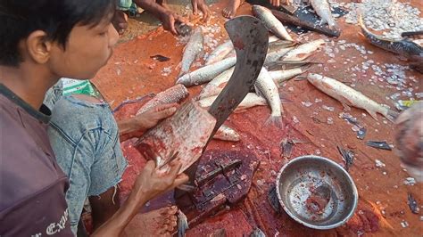 Amazing Big Katla Fish Cutting Skill Fishcuttingskill Youtube