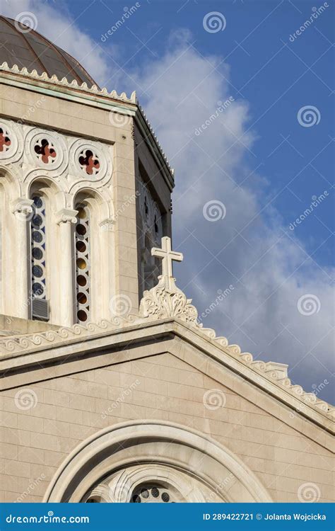 Facade Of Metropolitan Cathedral Greek Orthodox Church Athens Greece