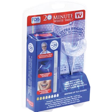 Astv 20 Minute White Smile Teeth Whitening Kit With Led Light