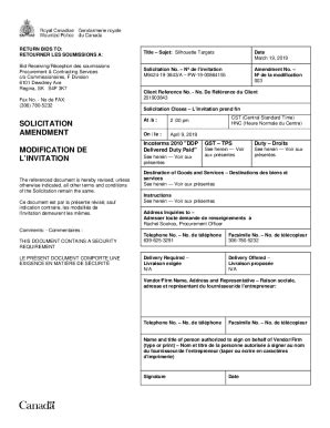 Fillable Online Fillable Online Return Bids To Retourner Les Fax