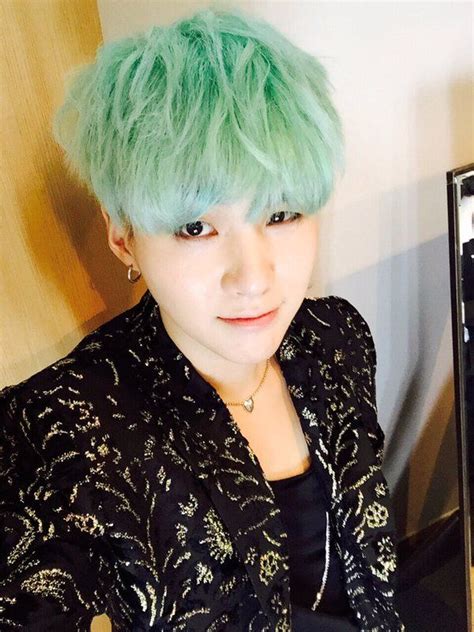 Bts Green Hair And Colored Hair On Pinterest