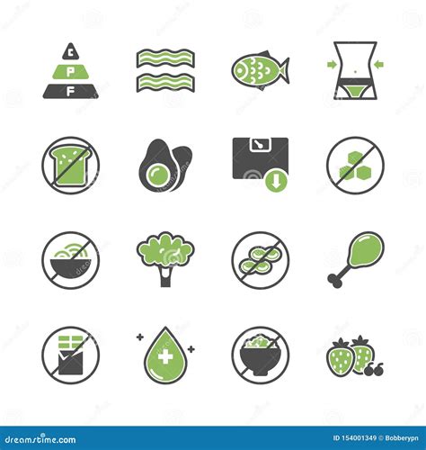 Ketogenic Diet In Glyph Icon Set Vector Illustration Stock Vector