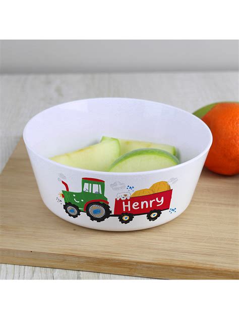 Personalised Tractor Plastic Bowl Novelties Parties Direct Ltd