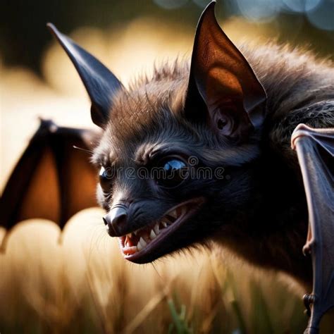 Bat Wild Animal Living in Nature, Part of Ecosystem Stock Illustration - Illustration of habitat ...