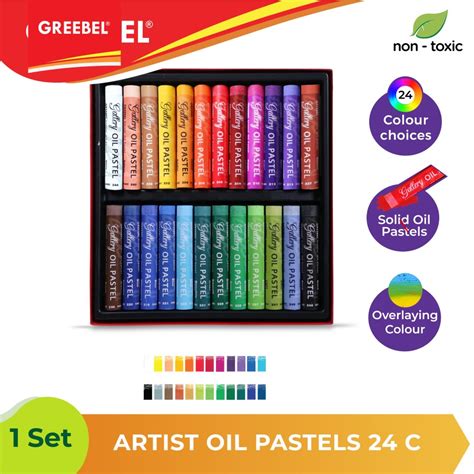 GREEBEL Crayon Krayon ARTIST OIL PASTEL 24 Warna Untuk Anak Non Toxic