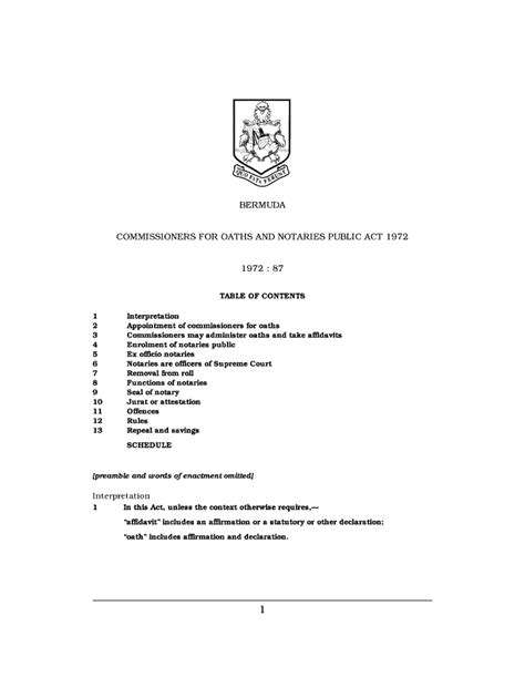 Fillable Online Commissioners For Oaths And Notaries Public Act 1972