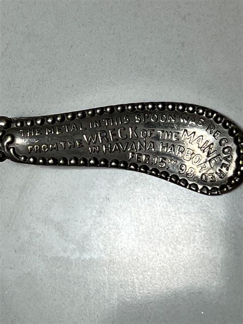 VERY RARE SPOON MADE FROM BATTLESHIP MAINE METAL, SPANISH AMERICAN WAR