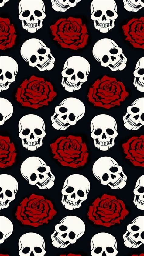 Skulls and Roses Wallpaper HD