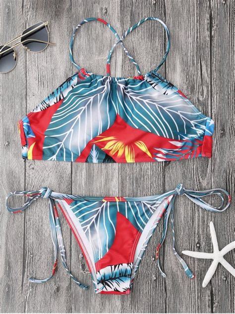 Palm Print Tropical Print Bikini Set Zaful Bikinis Bikini Types