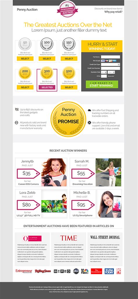 Responsive Bootstrap Auction Website Template :: Behance