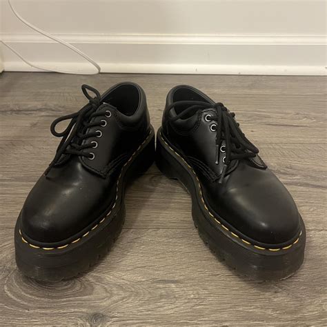 black dr martens platform oxfords size   lightly depop