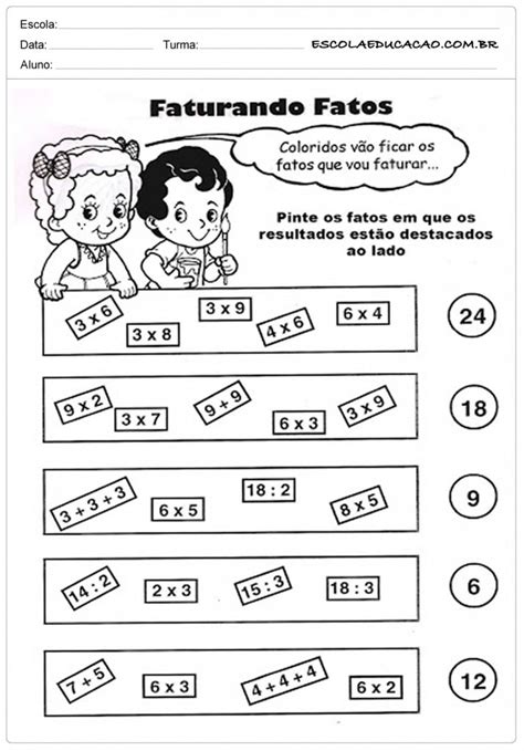 Atividades De Matem Tica Para O Ano Do Fundamental Para Imprimir