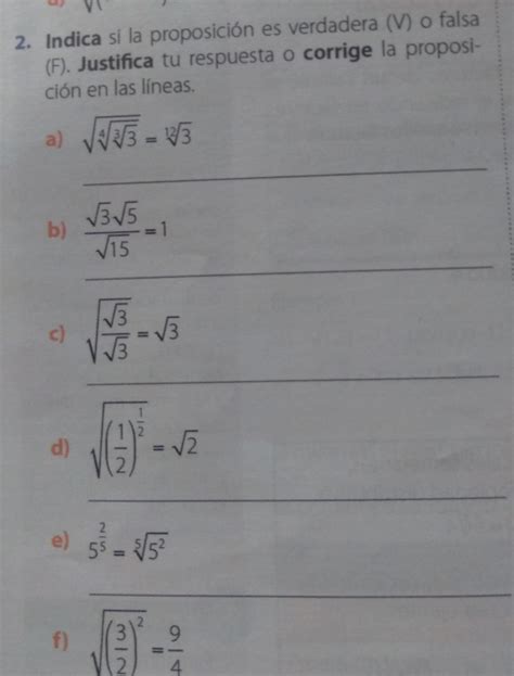 Solved 2 Indica si la proposición es verdadera V o falsa F