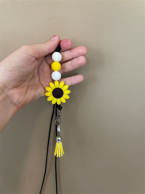 Sunflower Lanyard Badge Holder Etsy