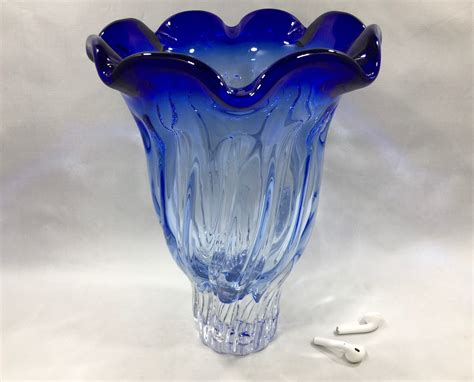 Blown COBALT BLUE VASE By Shannon Crystal Designs Of Ireland Etsy