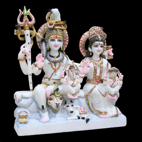 marble shiv parivar statues temple multicolor  rs idol  jaipur