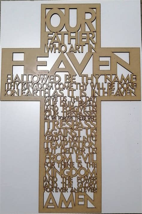 Lord S Prayer With Border Laser Cut Cross File Our Father Cross Svg