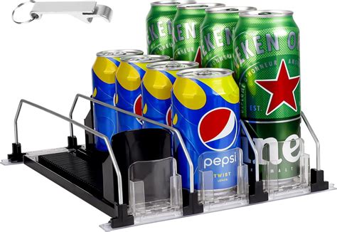 Drink Organizer For Fridge Pusher Glide Upgrade Roller Design Self