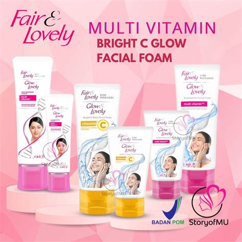 Jual Fair Glow Lovely Fairness Multi Vitamin Bright C Facial Foam