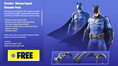 How To Get The Batman Caped Crusader Pack For Free In Fortnite New Batman Cosmetics Youtube