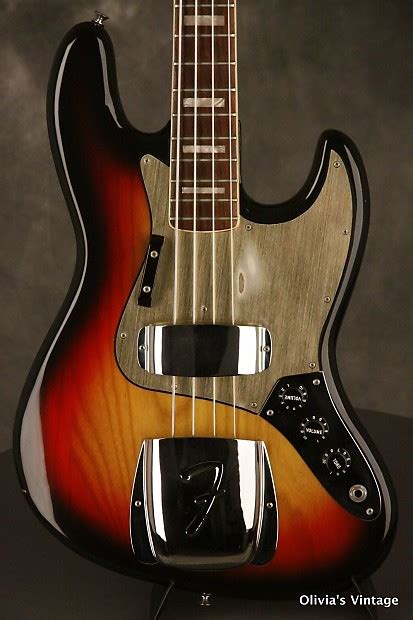 Original 1977 Fender Jazz Bass Sunburst W Gold Pickguard Reverb