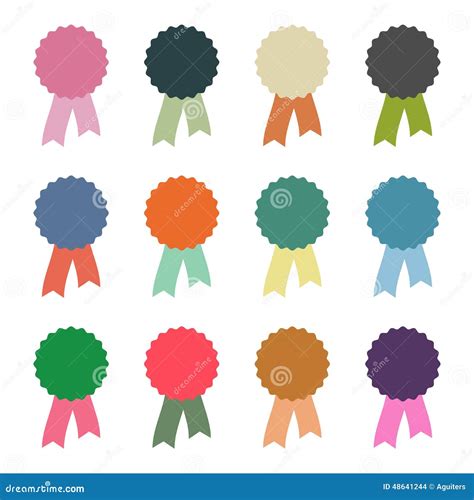 Rosettes With Ribbons Stock Vector Illustration Of Retro 48641244