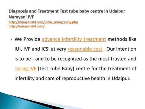 Ppt Diagnosis And Treatment Test Tube Baby Centre In Udaipur Narayani