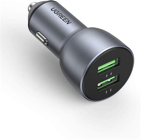 Ugreen Car Charger W Dual Usb Qc Car Fast Charger Ports Quick