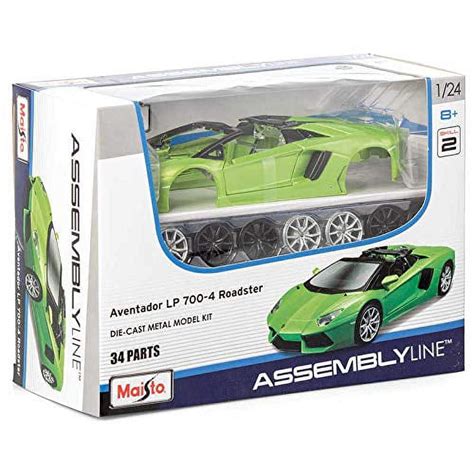 Maisto Assembly Line Lamborghini Aventador Roadster Die Cast Model Kit 1 24 Scale