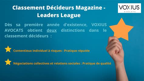 Voxius Avocats est distingué par Décideurs Magazine Voxius Avocats