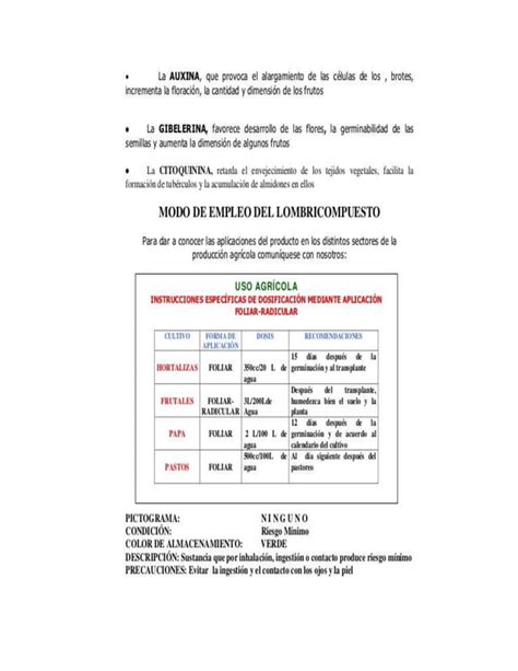 Ficha técnica del lombricompuesto PDF