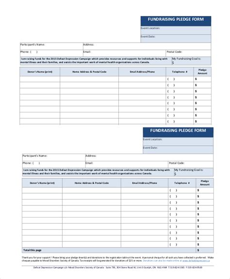 Free 8 Sample Pledge Forms In Pdf Ms Word