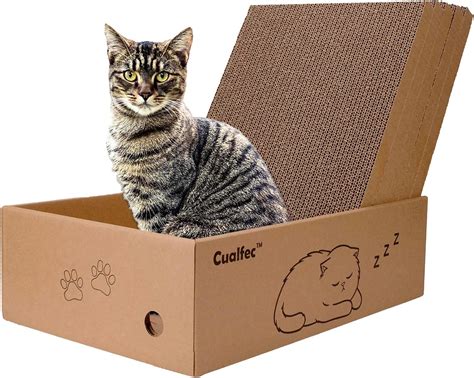 Caja De Rascar Para Gatos Con 5 Tablas Grandes Para Rascar Gatos De