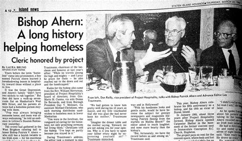 Advance Historic Pages From March 22 1990 Bishop Patrick Ahern