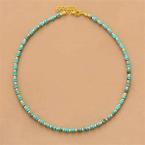 Collier Ras De Cou En Pierre Turquoise Yogazen