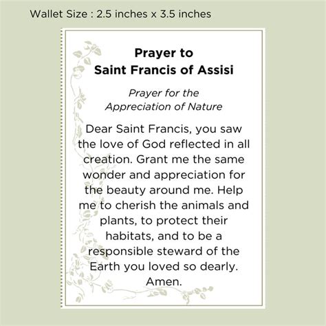 St. Francis of Assisi Printable Prayer Cards for Kids Traditional ...