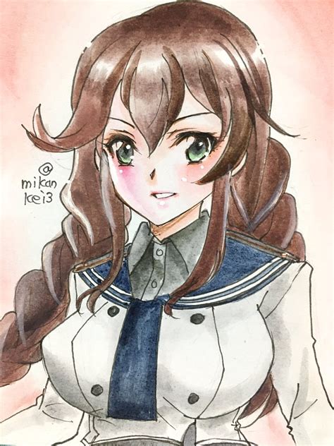 艦これ「能代 改二です♪ 1942年7月19日進水 艦これ版深夜の真剣お絵描き60分」 みかんケイのイラスト