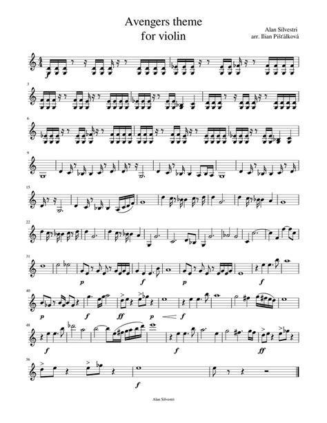 Avengers Theme For Violin Sheet Music For Violin Solo