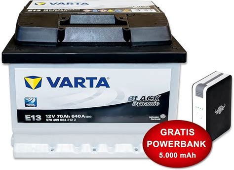 Varta Black Dynamic E13 12 V 70 Ah 640 A EN Starter batería auto