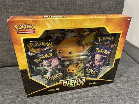 Pokemon Tcg Hidden Fates Raichu Gx Collection Box X Booster Packs Usa