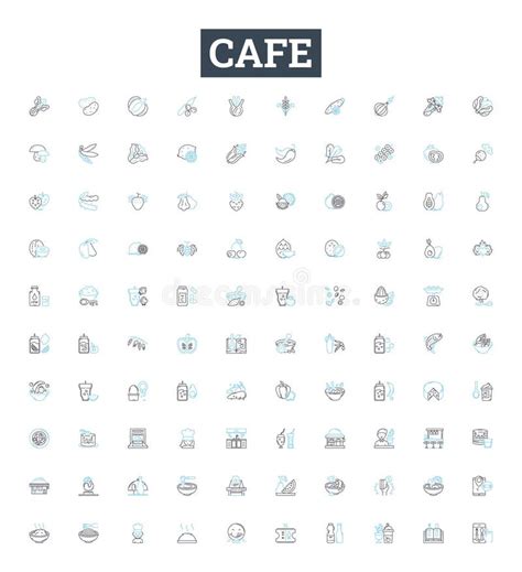 Cafe Vector Line Icons Set Cafe Coffee Barista Espresso Latte